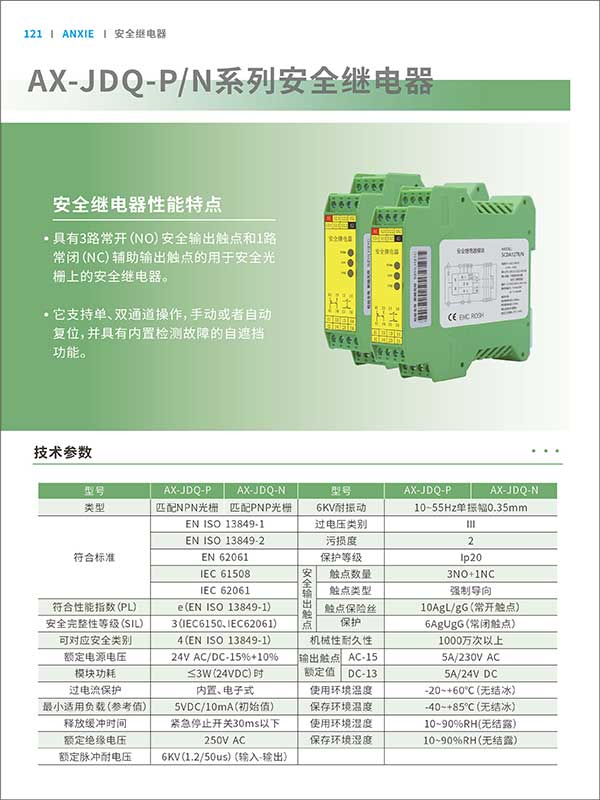 AX-JDQ-P/N安全繼電器彩頁(yè)